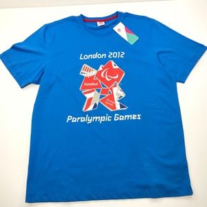 London 2012 Mens Paralympic Games Blue Tee L X0223